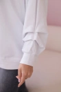 Baumwollbluse mit Schleife weiß