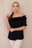 Spanish blouse with a small frill black