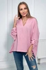 Muslin blouse with rolled-up sleeves light pink