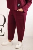 Plus Size women's set butter sweatshirt and pants with pockets plum