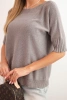 Women's short-sleeve viscose sweater cappuccino