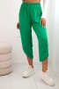 Hose mit weitem Bein und Taschen grün