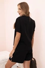 Women's punto set with short sleeves and shorts black