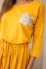 Dress with sequin pocket mustard