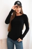 Women's viscose sweater with a round neckline and fitted style black