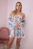 Off-the-shoulder floral dress powdered pink