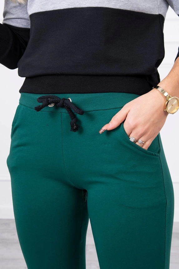 Grün+Grau gestreiftes Set