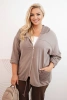 Moteriška Plus Size oversize medvilninė palaidinė su ilgomis rankovėmis fango