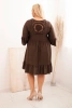 Women's Plus Size viscose dress with openwork decoration brown