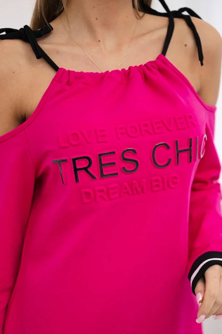 Tres Chic fuchsiafarbenes Kleid
