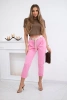 Punto trousers with belt pink