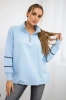 Sweatshirt with zipper and pockets azure