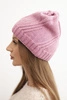 Women's winter cap with wool in a loose fit K442 pink