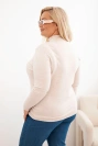 Dámsky sveter Plus Size z viskózy s golierom béžový