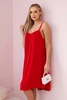 Viscose dress with straps Red