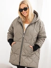 A jacket women's winter Plus Size quilted with a hood fango