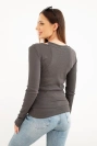 Women's two-piece cotton blouse with a top and long-sleeve blouse graphite
