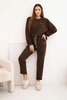 Women's set made of viscose with a sweatshirt and pants brown