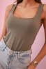 Damen-Riemchenbluse mit Ausschnitt khaki
