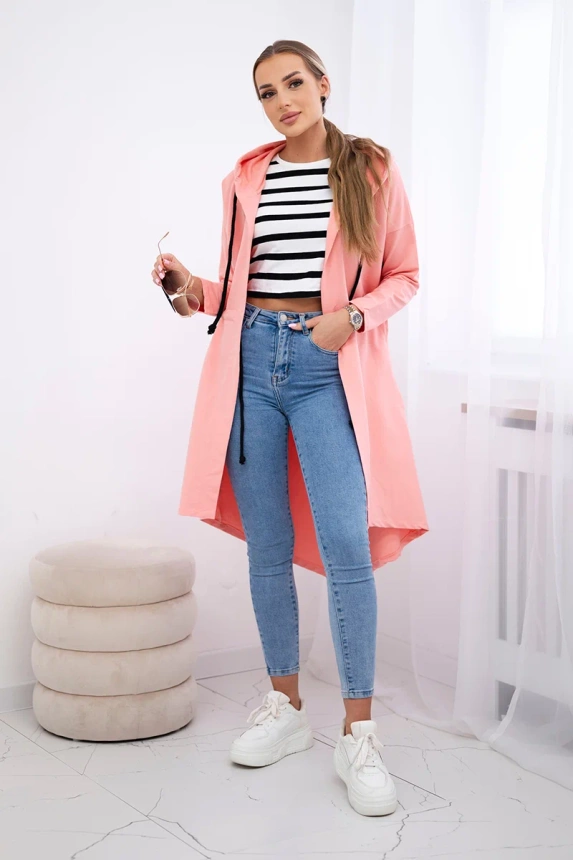 Sijonas su ilgesne nugara abrikoso spalvos