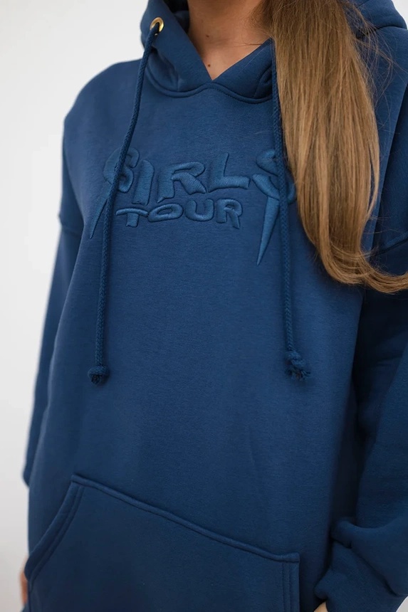 Insulated sweatshirt with embroidered inscription oversize jeans
