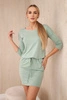 Viscose dress tied at the waist dark mint