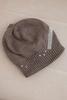 Women's winter wool hat with decorative zirconia strap K402 cappuccino