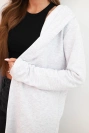 Women's cotton hoodie with an elongated front light gray