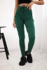 Sweatpants tied at the waist dark green