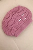 Women's wool winter hat with decorative crystals K399 purple