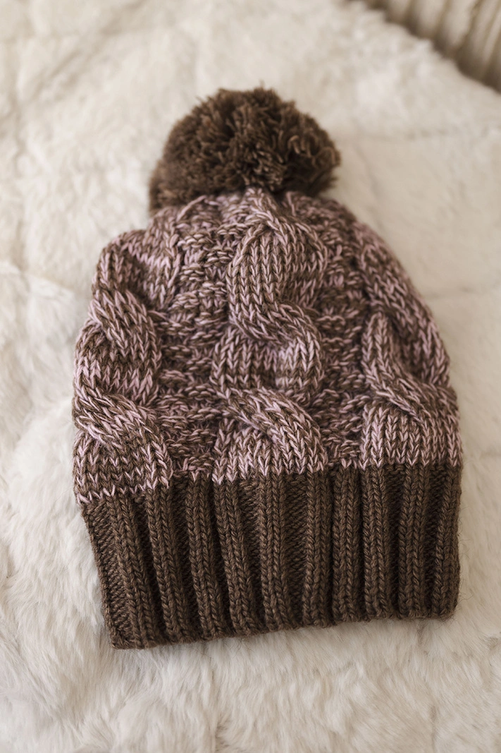 Čepice Paris fleece K213 hnědá+pudrově růžová