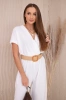 Overalls with a decorative belt at the waist white