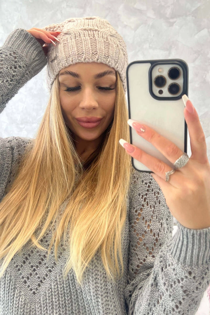 Justyna Fleecemütze K253 hellbeige