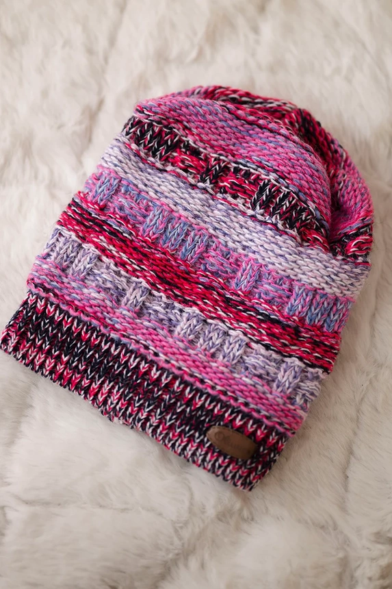 Fleecová čepice Patrycja K254 fuchsiová+růžová