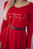 Kleid mit Ziergürtel und Schriftzug rot