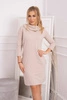 Dress with a hood and pockets beige