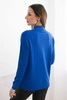 Women's Plus Size sweater made of viscose with a turtleneck cobalt blue