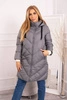 Winter jacket with a collar and hood gray