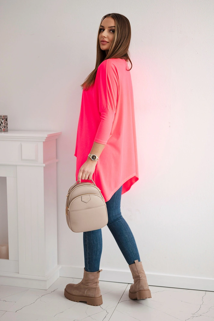 Übergroße Bluse rosa neon