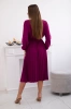 Dress tied with a pleated hem plum