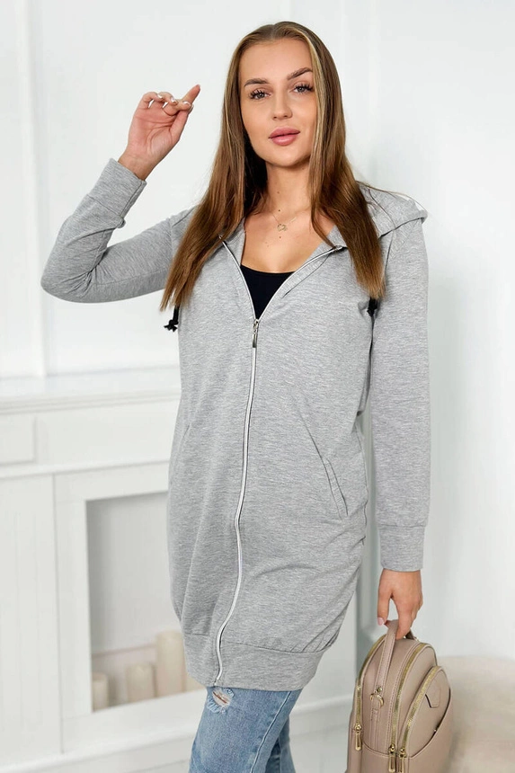 Hooded sweatshirt with hood gray melange