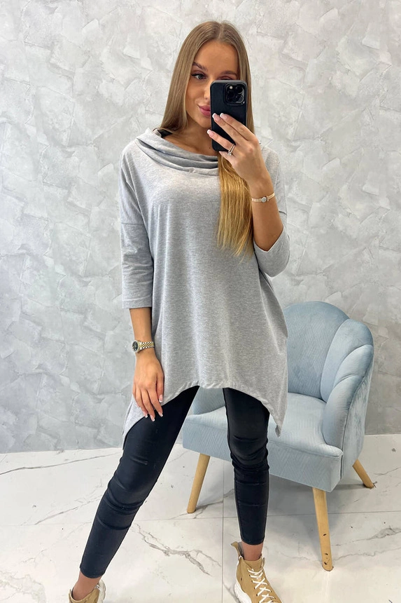 Sweatshirt with a print of wings gray