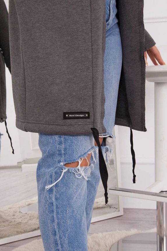 Wärmende Jacke mit Kapuze in Graphit