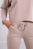 Komplet z bluzką oversize beżowy