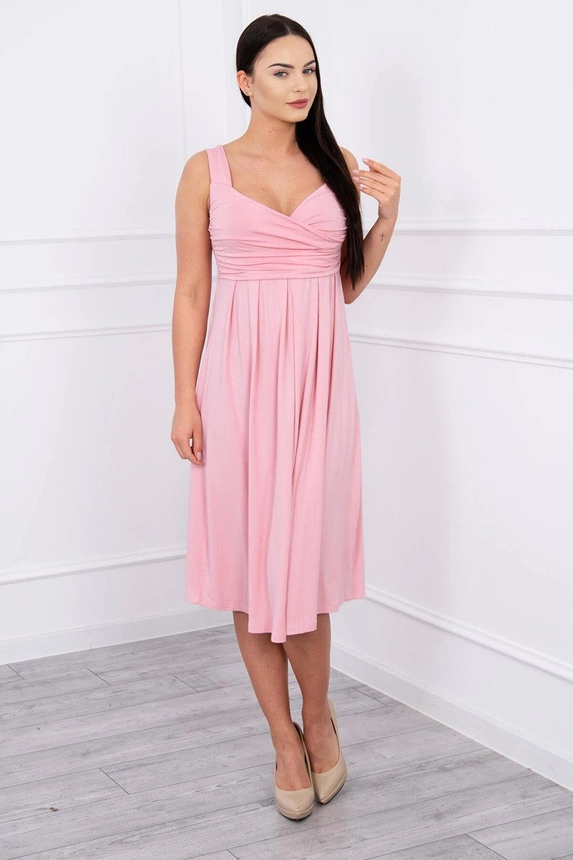 Dress with wide straps powdered pink