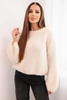Women's mohair sweater with puff sleeves ecru