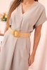Dress with a decorative belt cappuccino