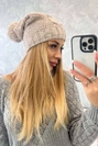 Čapica s fleece Justyna K253 svetlo béžová