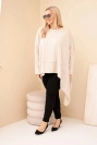 Moteriška tunika Plus Size iš medvilnės su asimetrišku apačia bežinė