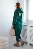 Insulated sweatshirt with slits on the sides dark green